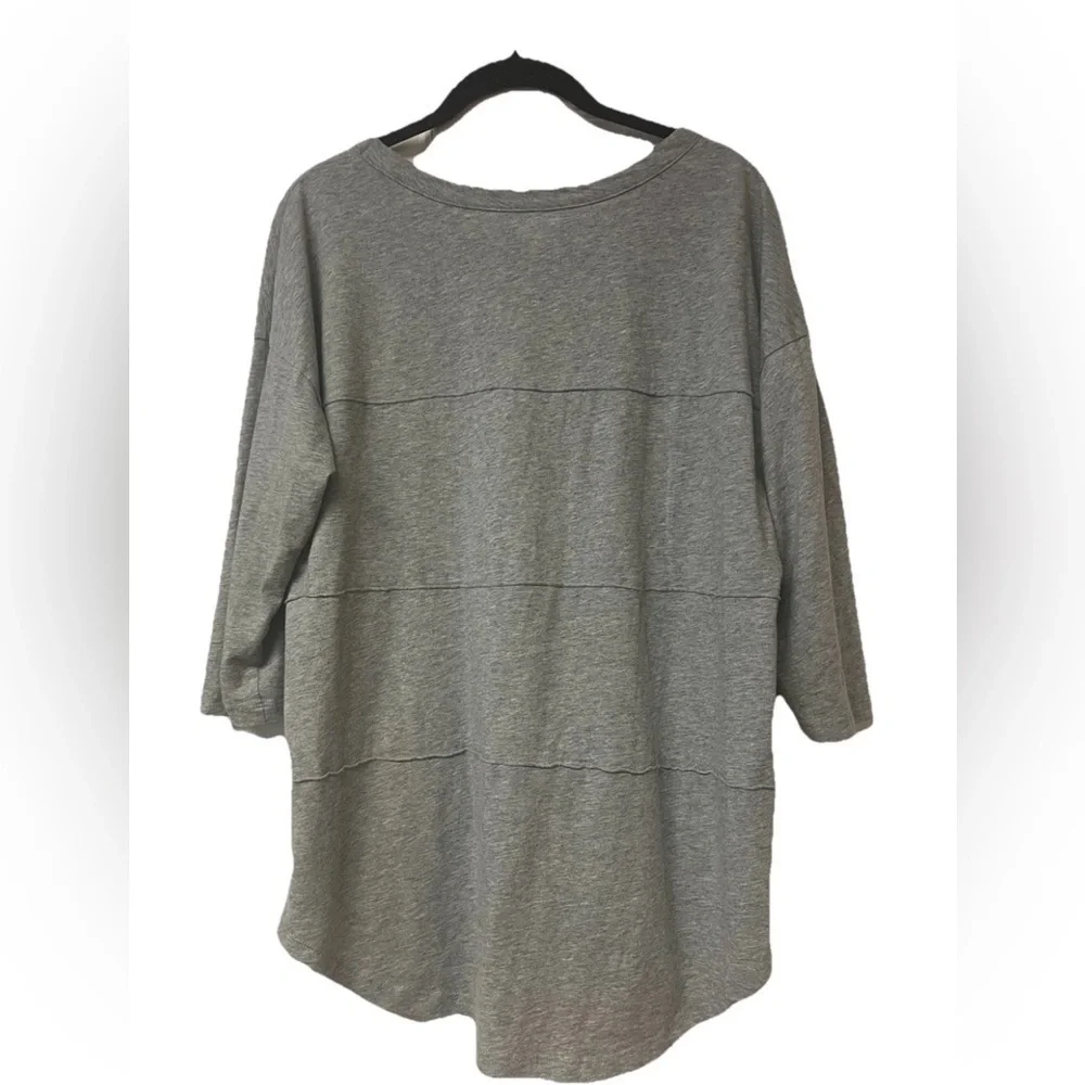 NWOT Soft Surroundings Tatum Top Relaxed 3/4 Sleeve Size M gray heather Cotton - Picture 6 of 8